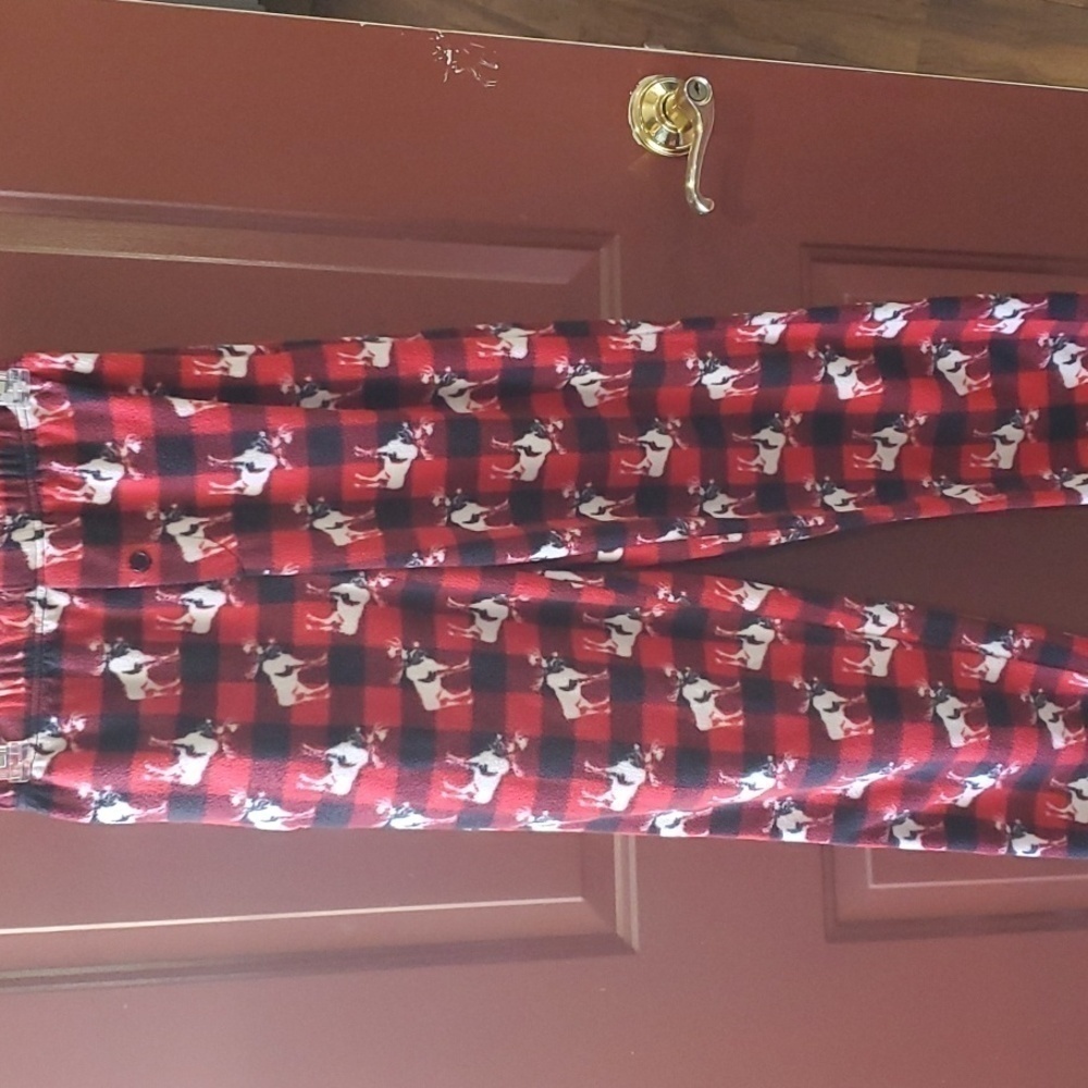 Open Trails Buffalo check fleece pants with moose Size XS men's